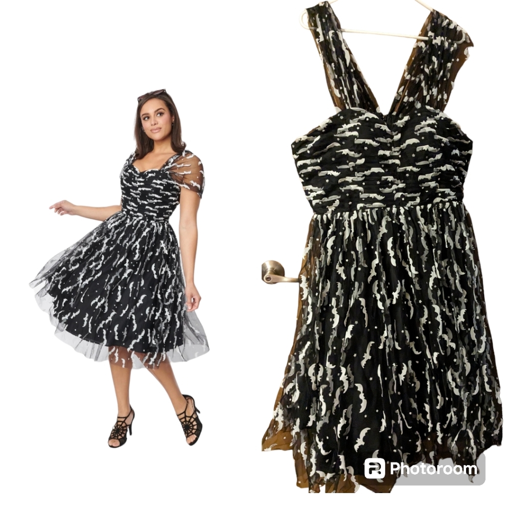 Unique vintage Bat Dress Size 1X NWOT